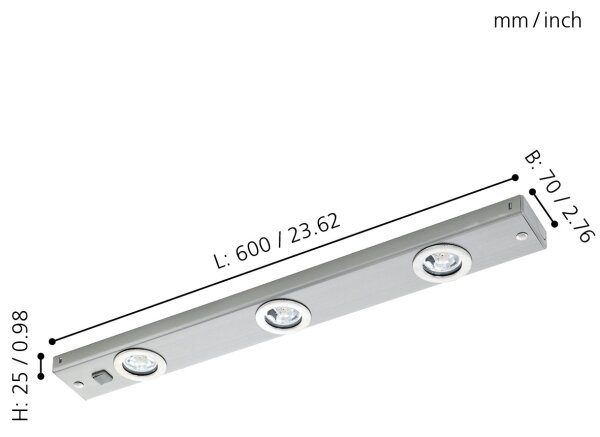 Eglo 93707 - Φως σποτ LED KOB 3xLED/2,3W/230V