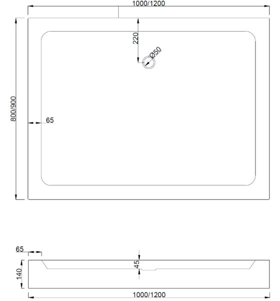 Mexen Rio ορθογώνιος δίσκος ντους 120 x 90 cm, λευκός - 45109012