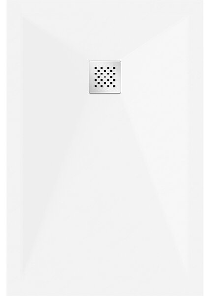 Mexen Stone+ Ορθογώνιος συνθετικός δίσκος ντους 90 x 80 cm, λευκός - 44108090