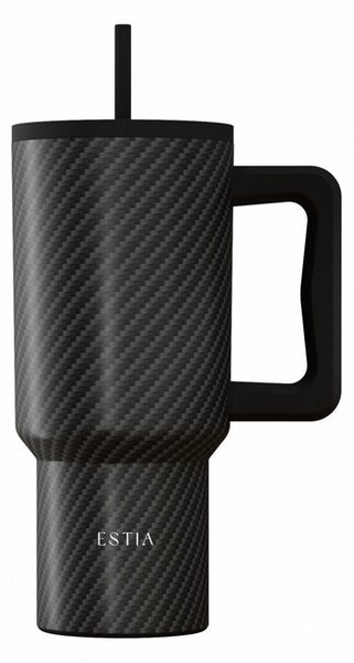 Κούπα Θερμός Με Λαβή & Καλαμάκι 900ml Estia Save The Aegean Tumbler Carbon Fibre 01-46170