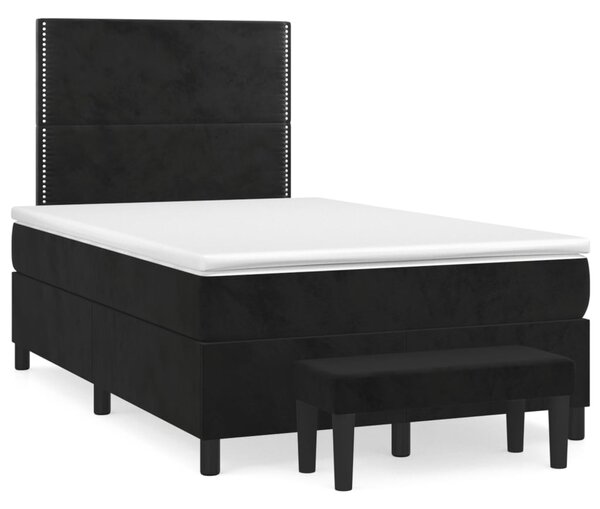 VidaXL Κρεβάτι Boxspring με Στρώμα Μαύρο 120 x 200 εκ. Βελούδινο