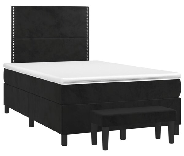 VidaXL Κρεβάτι Boxspring με Στρώμα Μαύρο 120 x 200 εκ. Βελούδινο