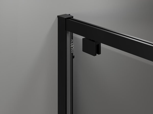 Mexen Exo καμπίνα ντους ανοιγόμενη 90 x 90 cm, διάφανη, μαύρη - 8181-090-090-70-00