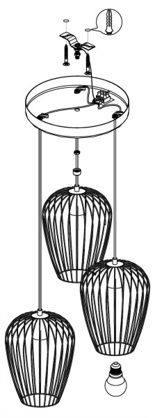 Eglo 49479 - Πολύφωτο NEWTOWN 3xE27/60W/230V