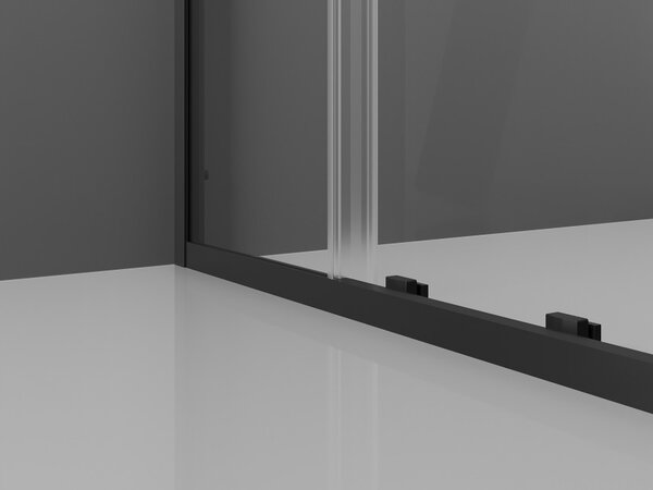 Mexen Exo συρόμενη καμπίνα ντους 100 x 80 cm, διάφανη, μαύρη - 8151-100-080-70-00