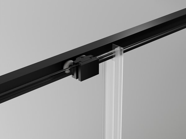 Mexen Exo συρόμενη καμπίνα ντους 100 x 80 cm, διάφανη, μαύρη - 8151-100-080-70-00