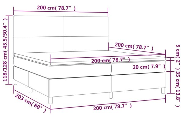 VidaXL Κρεβάτι Boxspring με Στρώμα Ροζ 200x200 εκ. Βελούδινο