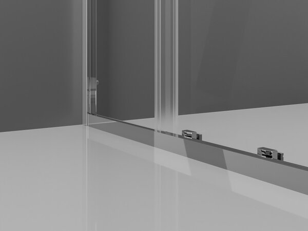 Mexen Exo-S Duo τετράγωνη συρόμενη καμπίνα ντους 90 x 90 cm, διαφανές, χρώμιο