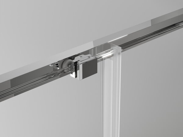 Mexen Exo-S Duo τετράγωνη συρόμενη καμπίνα ντους 90 x 90 cm, διαφανές, χρώμιο