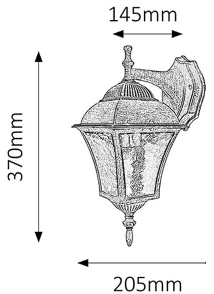 Rabalux 8396 - Φως τοίχου εξωτερικού χώρου TOSCANA 1xE27/60W/230V IP44