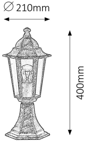 Rabalux 8236 - Λάμπα εξωτερικού χώρου VELENCE 1xE27/60W/230V