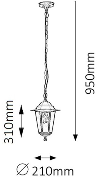 Rabalux 8208 - Πολύφωτο εξωτερικού χώρου VELENCE 1xE27/60W/230V