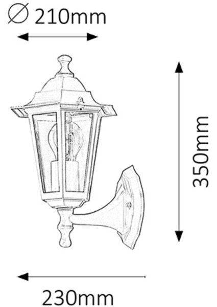 Rabalux 8204 - Φως τοίχου εξωτερικού χώρου VELENCE 1xE27/60W/230V