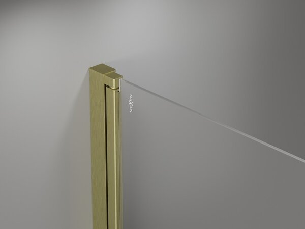 Mexen Mist-F Διπλή πτυσσόμενη καμπίνα ντους 90 x 90 cm, διάφανη, χρυσή ματ