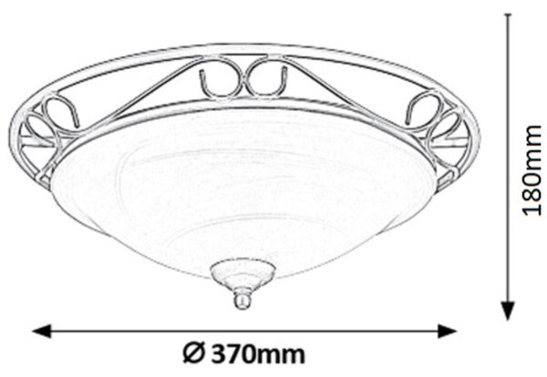 Rabalux 3722 - Φως οροφής ATHEN 2xE27/60W/230V