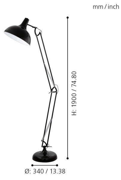 Eglo 94698 - Επιδαπέδια λάμπα BORGILLIO 1xE27/60W/230V