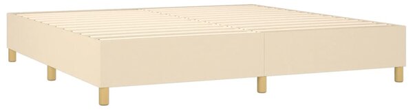 VidaXL Κρεβάτι Boxspring με Στρώμα Κρεμ 200x200 εκ. Υφασμάτινο