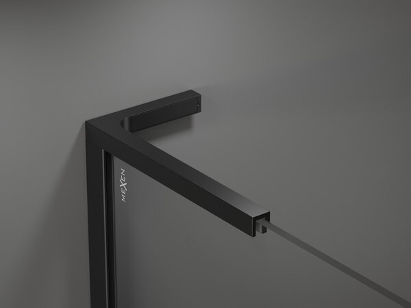 Mexen Velar L Διπλή συρόμενη καμπίνα ντους 100 x 90 cm, διάφανη, μαύρη