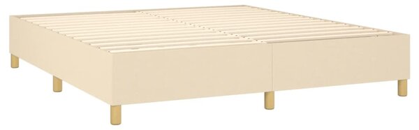 VidaXL Κρεβάτι Boxspring με Στρώμα Κρεμ 160x200 εκ. Υφασμάτινο