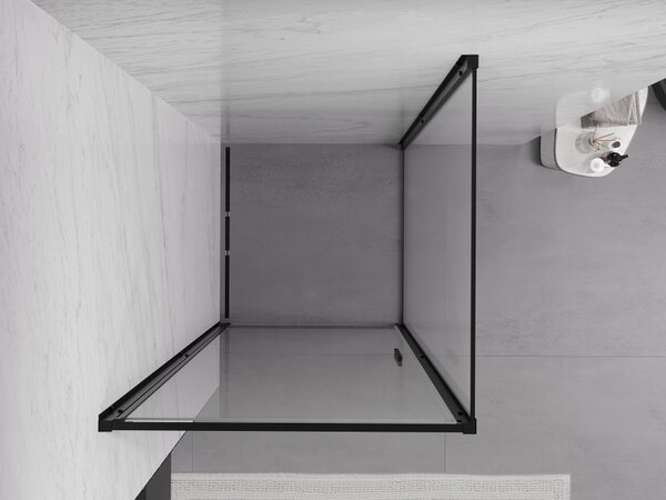 Mexen Exo Καμπίνα ντους ανοιγόμενη 90 x 90 cm, διαφανής, μαύρη - 817-090-090-70-00
