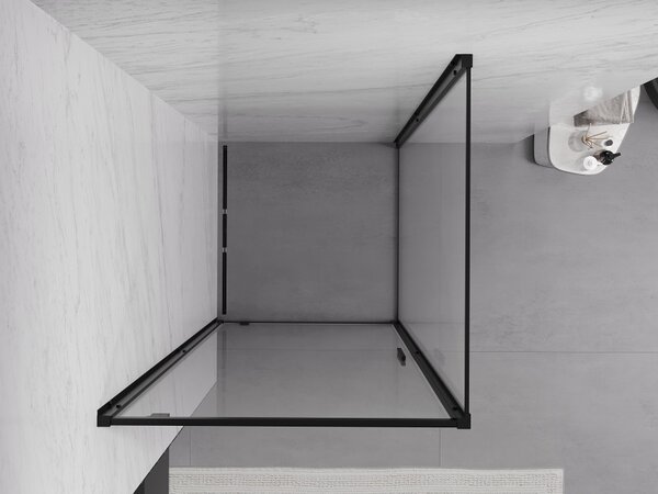 Mexen Exo καμπίνα ντους ανοιγόμενη 90 x 90 cm, διάφανη, μαύρη - 8181-090-090-70-00