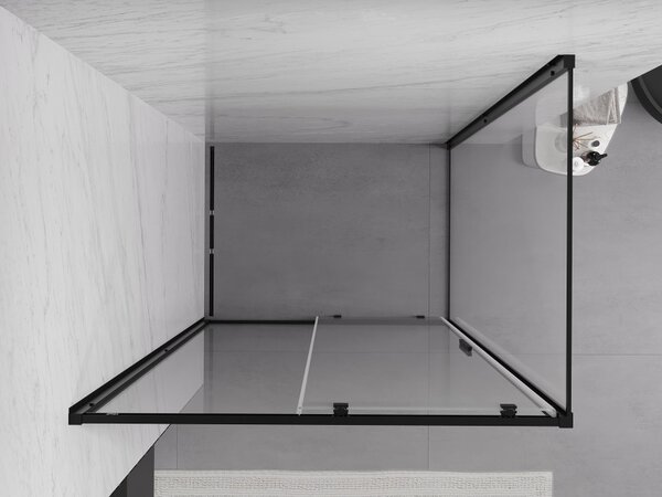 Mexen Exo συρόμενη καμπίνα ντους 100 x 80 cm, διάφανη, μαύρη - 8151-100-080-70-00