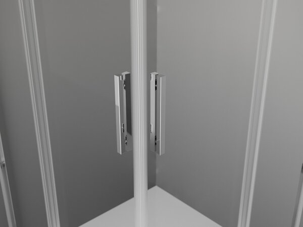 Mexen Exo-S Duo τετράγωνη συρόμενη καμπίνα ντους 90 x 90 cm, διαφανές, χρώμιο