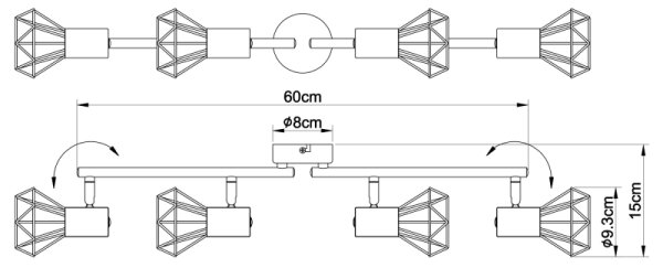 Globo 54802-4 - Φωτιστικό σποτ XARA I 4xE14/40W/230V