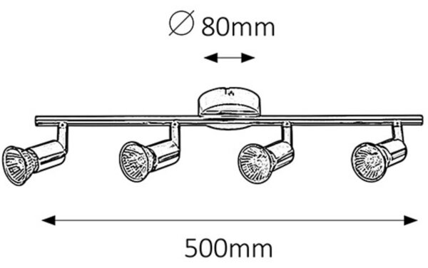 Rabalux 6047 - Φωτιστικό σποτ NORTON 4xGU10/50W/230V