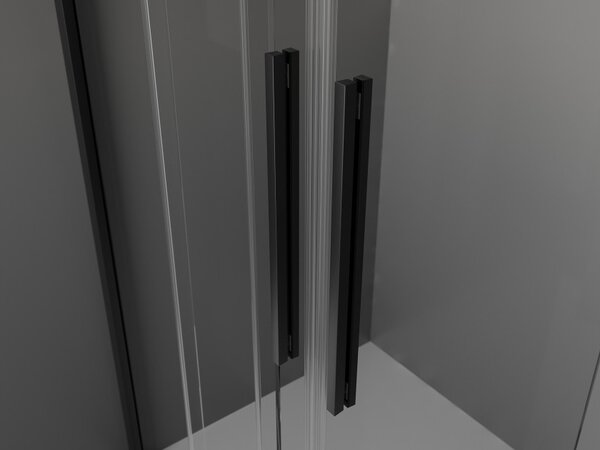 Mexen Velar L Διπλή συρόμενη καμπίνα ντους 100 x 90 cm, διάφανη, μαύρη