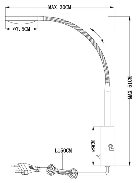 Globo 24103W - Φως τοίχου LED PEGASI LED/6W/230V