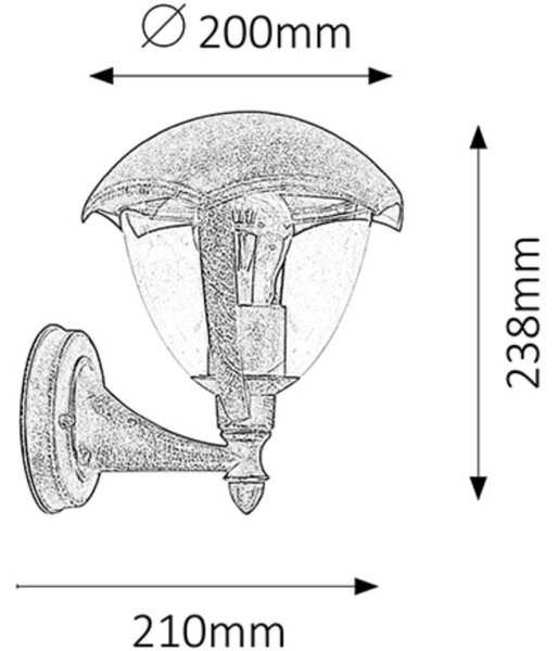 Rabalux 8671 - Φως εξωτερικού χώρου MIAMI 1xE27/40W/230V IP44