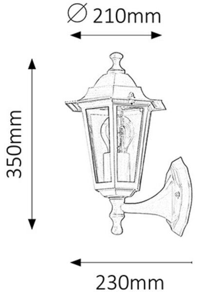 Rabalux 8203 - Φως τοίχου εξωτερικού χώρου VELENCE 1xE27/60W/230V