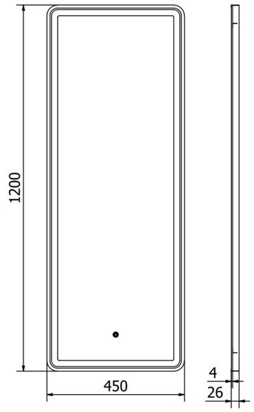 Mexen Coro φωτιζόμενο καθρέφτης μπάνιου 45 x 120 εκ., LED 6000K, αντιθαμβωτικό