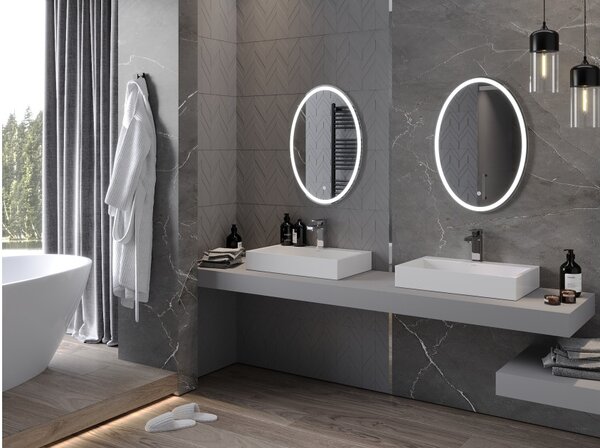 Mexen Elz φωτιζόμενος καθρέπτης μπάνιου 50 x 70 cm, LED 6000K, αντιθαμβωτικό