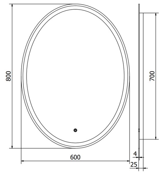 Mexen Elz φωτιζόμενος καθρέφτης μπάνιου 60 x 80 cm, LED 6000K, αντιθαμβωτικός