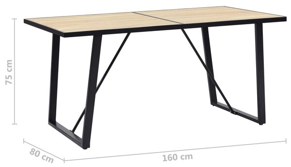 VidaXL Τραπεζαρία Χρώμα Δρυός 160 x 80 x 75 εκ. από MDF