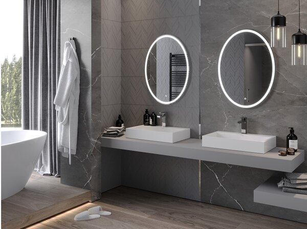 Mexen Elz φωτιζόμενος καθρέφτης μπάνιου 60 x 80 cm, LED 6000K, αντιθαμβωτικός