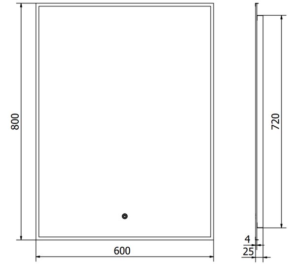 Mexen Erma καθρέφτης μπάνιου με οπίσθιο φωτισμό 60 x 80 cm, LED 6000K