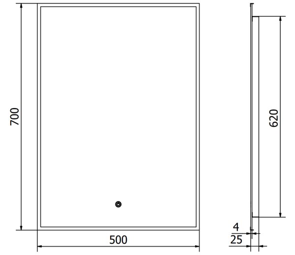 Mexen Erma καθρέπτης μπάνιου με φωτισμό 50 x 70 εκ., LED 6000K, αντιθαμβωτικός