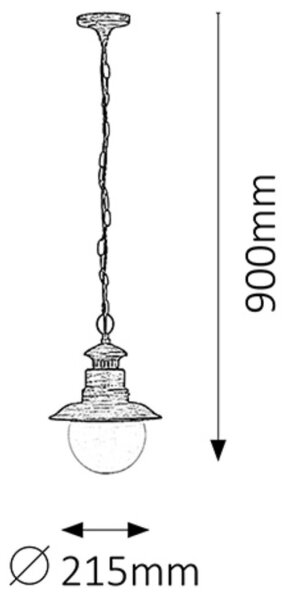 Rabalux 8164 - Κρεμαστό φως εξωτερικού χώρου ODESSA 1xE27/60W IP44