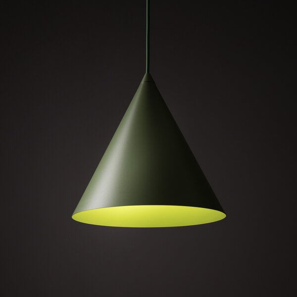 TK Lighting Κρεμαστό φωτιστικό Cono, 1 λάμπα, Ø 25 cm, πράσινο, E27, ρυθμιζόμενος, Πράσινο, Σαλόνι / τραπεζαρία, Μέταλλο, σύγχρονο