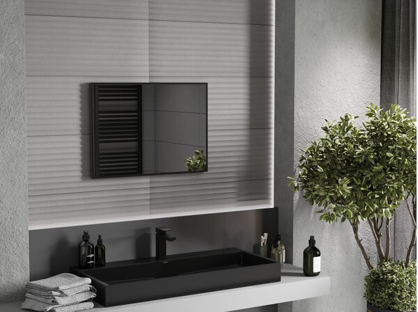 Mexen Loft ορθογώνιος καθρέφτης μπάνιου 70 x 50 cm, μαύρο πλαίσιο - 9852-070-050-000-70