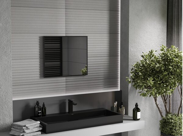Mexen Loft ορθογώνιος καθρέφτης μπάνιου 60 x 50 cm, μαύρο πλαίσιο - 9852-060-050-000-70