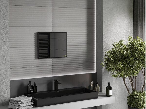 Mexen Loft ορθογώνιος καθρέφτης μπάνιου 50 x 40 cm, μαύρο πλαίσιο - 9852-050-040-000-70