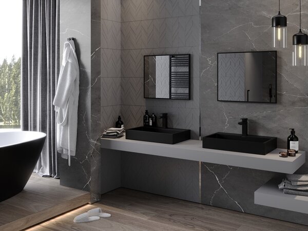 Mexen Loft ορθογώνιος καθρέφτης μπάνιου 60 x 50 cm, μαύρο πλαίσιο - 9852-060-050-000-70
