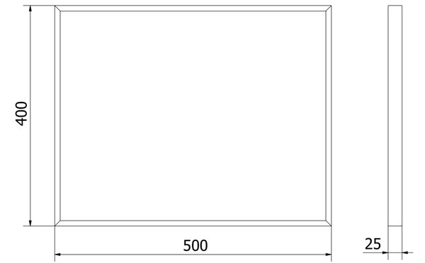 Mexen Loft ορθογώνιος καθρέφτης μπάνιου 50 x 40 cm, μαύρο πλαίσιο - 9852-050-040-000-70