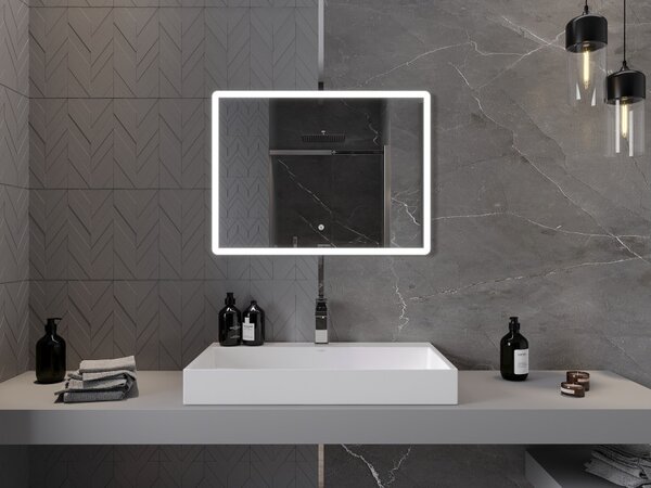 Mexen Navia καθρέφτης μπάνιου με φωτισμό 80 x 60 cm, LED 6000K, αντιθαμβωτικός