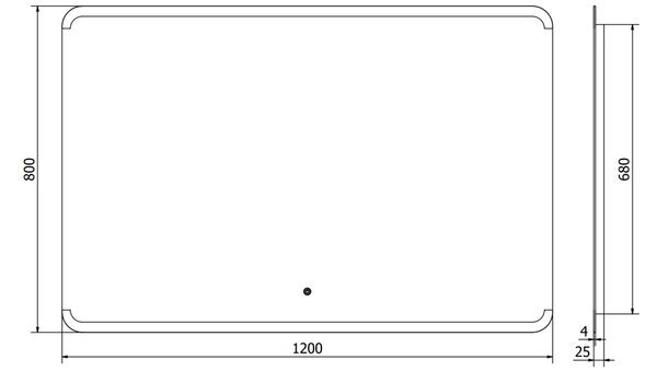 Mexen Nida φωτιζόμενος καθρέφτης μπάνιου 120 x 80 cm, LED 6000K, αντιθαμβωτικός