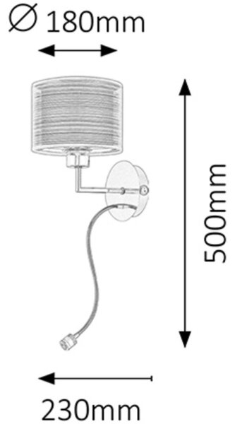 Rabalux 2629 - Φως τοίχου ANASTASIA E27/60W + LED/1W